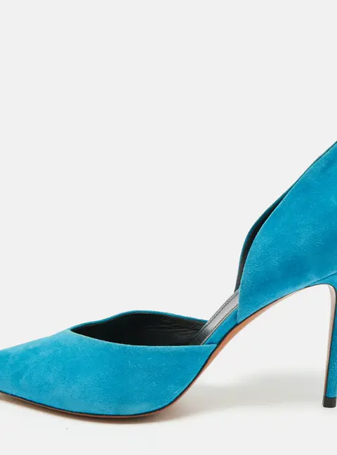Celine Size 39 Blue Suede D'orsay Pumps