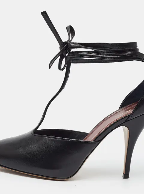 Celine Night Out Size 37.5 Black Leather Pumps