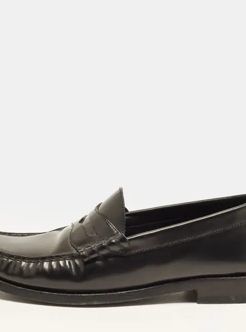 Celine Size 38 Black Leather Loafers