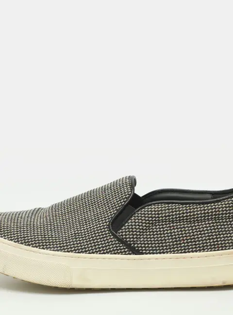 Celine Skate Size 39 Grey Canvas and Leather Slip On Sneakers