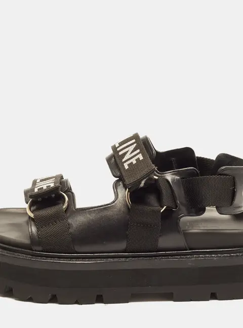 Celine Bulky Size 36 Black Leather Slingback Sandals