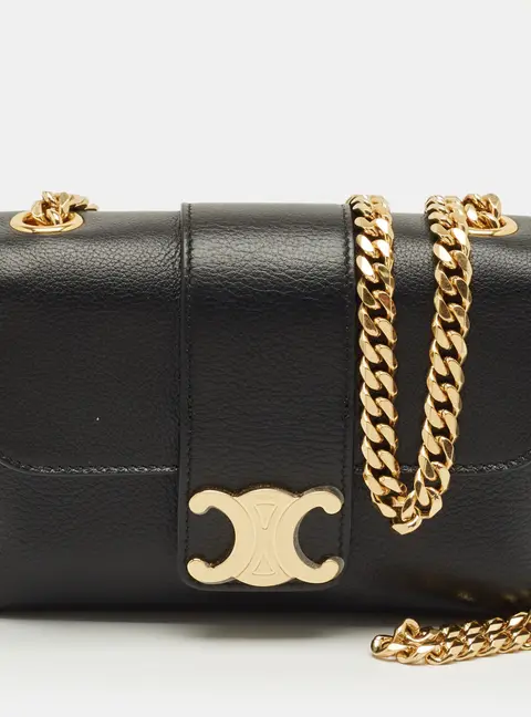 Celine Black Leather Mini Victoire Shoulder Bag