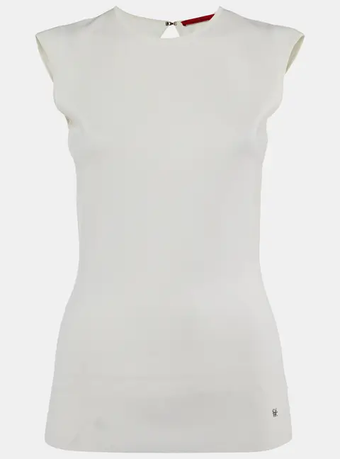 CH Carolina Herrera Off White Knit Open Back Top XS