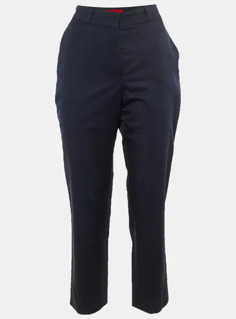 CH Carolina Herrera Navy Blue Cotton Trousers S