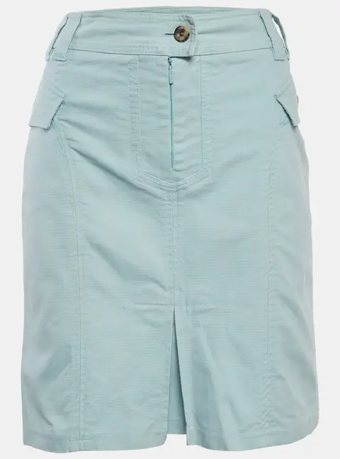 CH Carolina Herrera Sky Blue Canvas Flap Detail Mini Skirt L