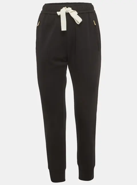 CH Carolina Herrera Black Jersey Drawstring Joggers XS