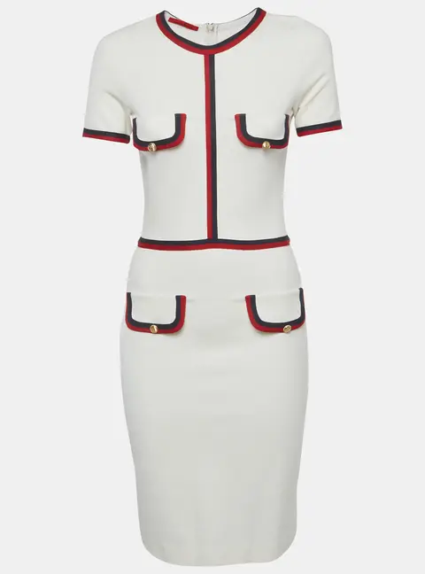 CH Carolina Herrera White Jersey Midi Dress XS