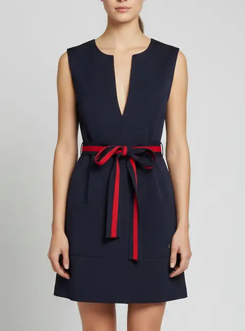 CH Carolina Herrera Navy Blue/Red Knitted Reversible Cardigan S