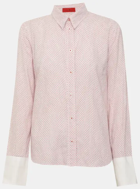 CH Carolina Herrera Pink CH Patterned Cotton Long Sleeve Shirt M