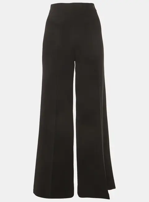 CH Carolina Herrera Black Stretch Crepe Wide Leg Pants M