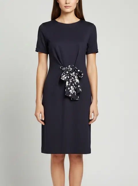 CH Carolina Herrera Navy Blue Jersey Short Sleeves Mini Dress M