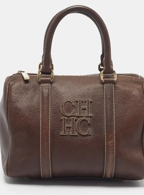 CH Carolina Herrera Matteo Brown Leather Satchel