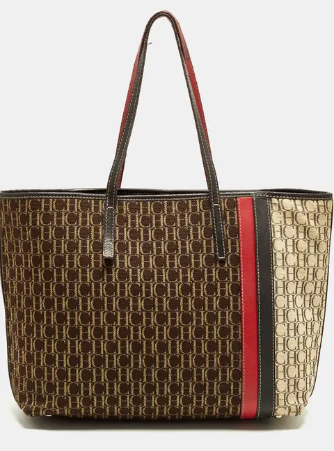 CH Carolina Herrera Multicolor Monogram Canvas Shopper Tote