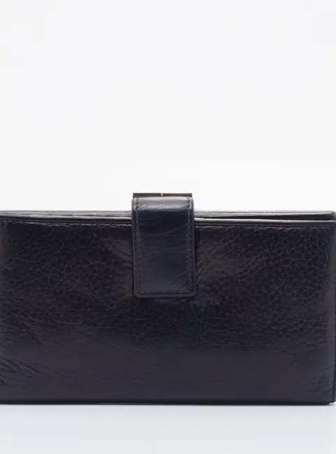 CH Carolina Herrera Black Leather French Continental Wallet