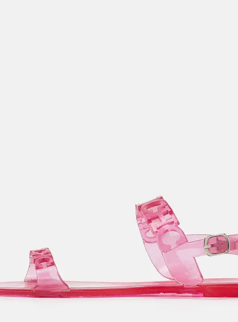 CH Carolina Herrera Pink Jelly Ankle Strap Flat Sandals Size 37