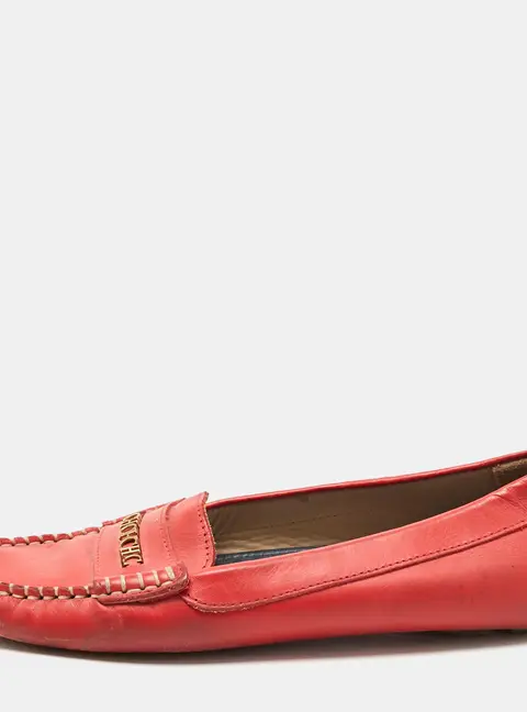 CH Carolina Herrera Red Leather Slip On Loafers Size 39