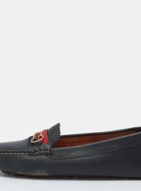 CH Carolina Herrera Size 39 Navy Blue Leather Loafers