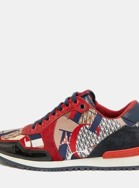 CH Carolina Herrera Size 40 Multicolor Satin and Suede Low Top Sneakers
