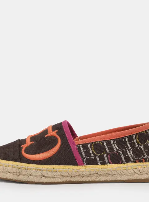 CH Carolina Herrera Size 37 Multicolor Canvas Espadrille Flats