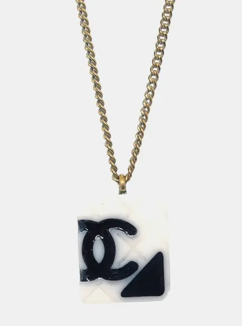 Chanel Cambon Ligne 05C Acrylic Gold Plated Metal Women's Pendant Necklace