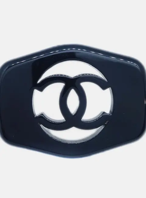 Chanel 1997 Cut -Out CC Acrylic Brooch Black