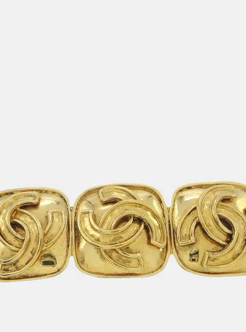 Chanel Triple CC Brooch Pin Gold