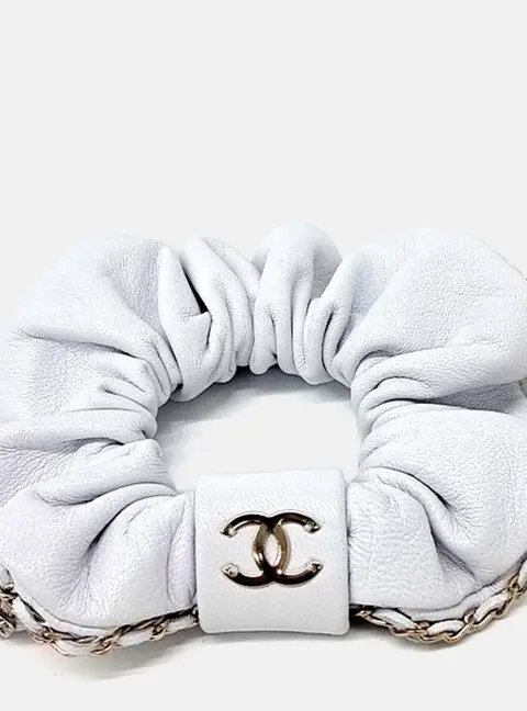 Chanel White hair scrunchie