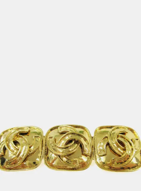 Chanel Triple CC Gold Plated Women's Brooch