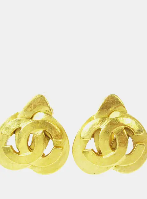 Chanel Vintage 97P Gold Plated Women's Clip -On Earrings