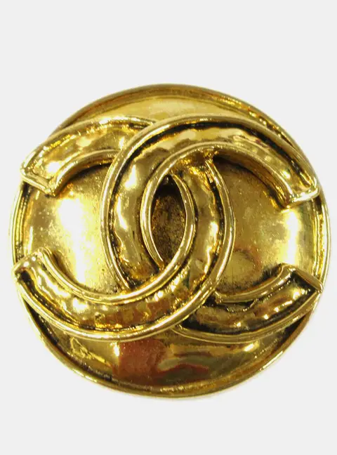 Chanel Vintage 94P CC Medallion Gold Plated Women's Brooch Pin