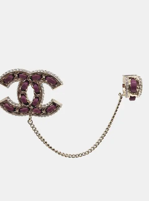 Chanel Chain Logo Earrings