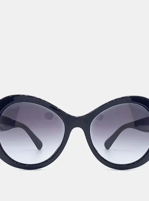 Chanel Black/Grey Plastic Sunglasses