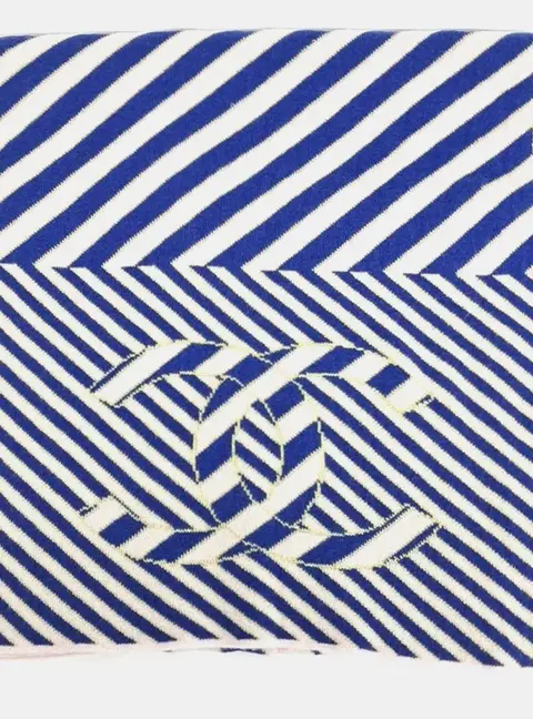 Chanel Striped Big Muffler and Shawl