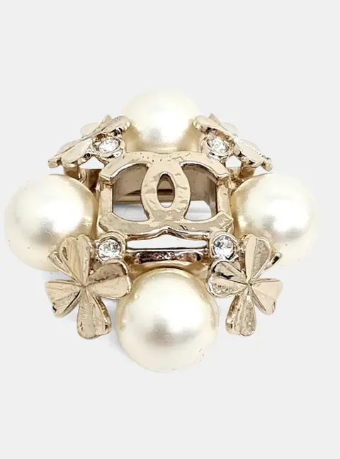 Chanel Gold Pearl Brooch