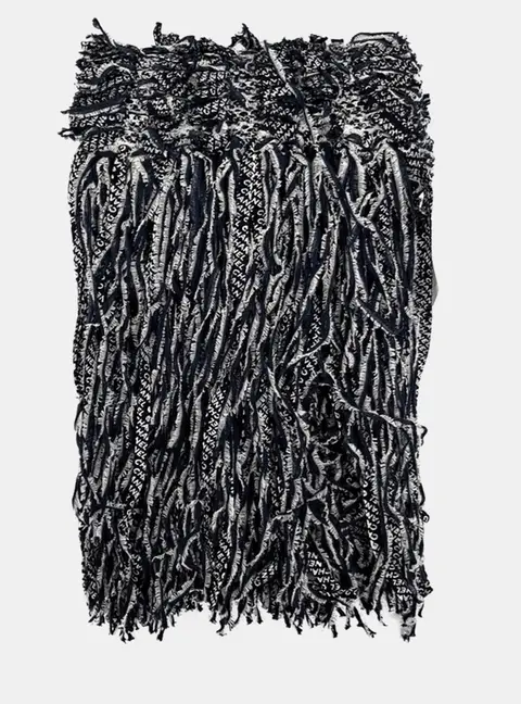 Chanel Cotton Nylon Black White Muffler