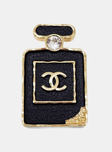 Chanel Black Gold Plated Brooch