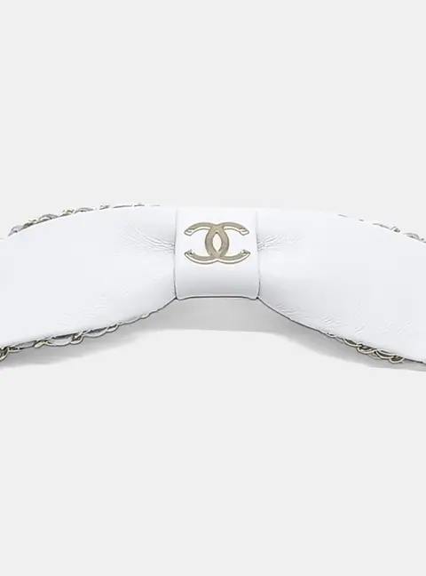 Chanel Leather White Hairpin