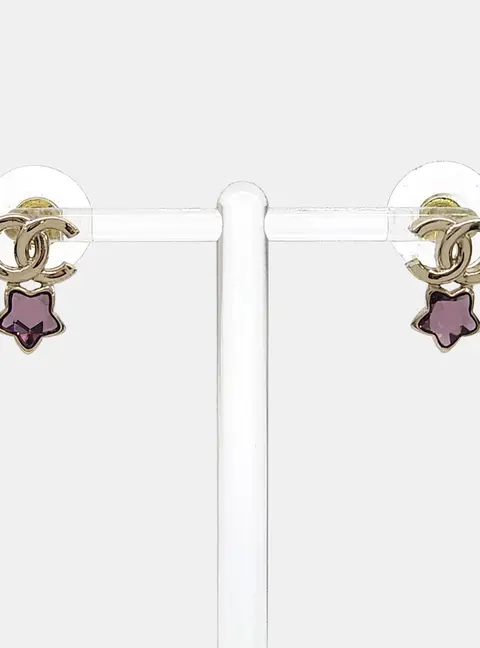 Chanel CC Star Gold Earrings