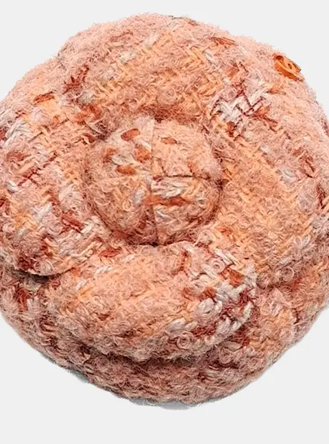 Chanel Tweed Camellia Brooch