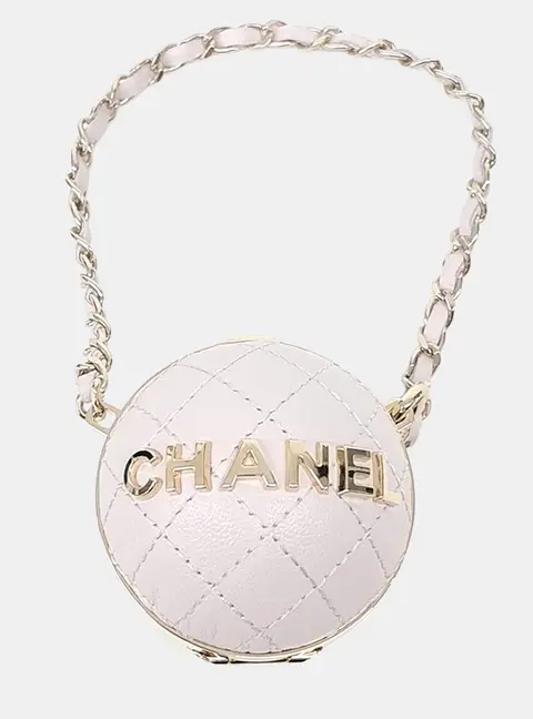 Chanel Grey, Purple Leather Mini Bag Charm