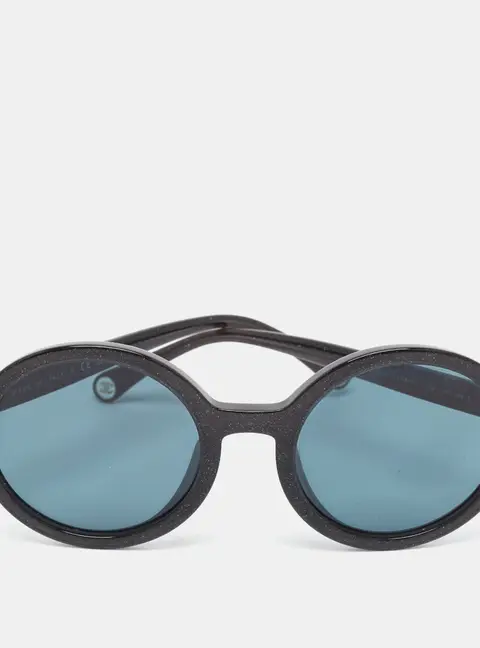 Chanel Black 5522 U Glitter Frame Round Sunglasses