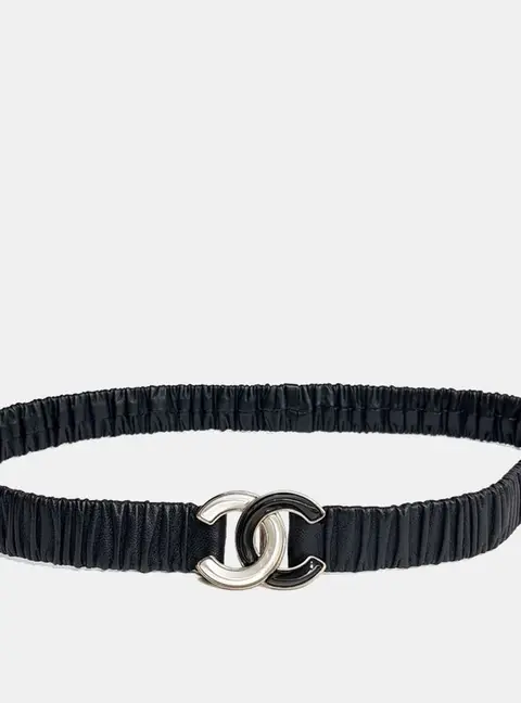 Chanel Leather Black banding belt