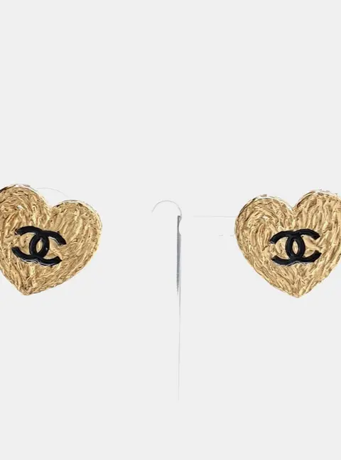 Chanel heart earrings