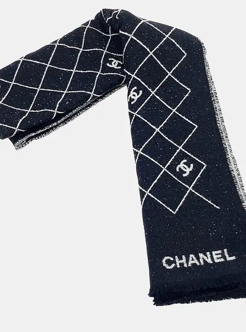 Chanel Logo Wool Scarf