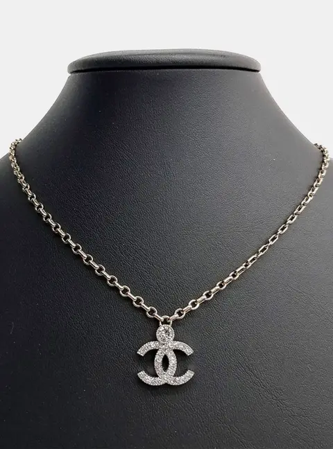 Chanel Metal logo necklace