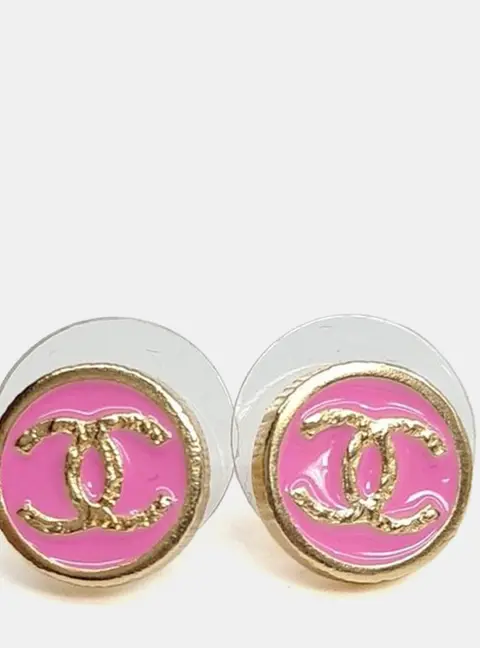 Chanel metal round earrings