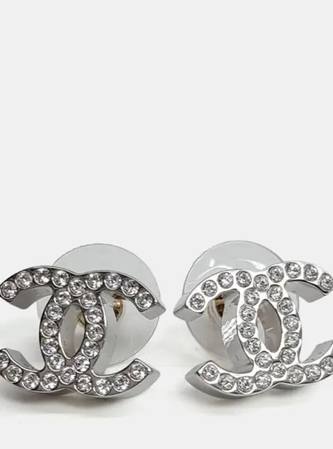 Chanel metal logo earrings