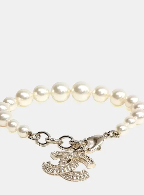 Chanel Pearl CC Charm Bracelet