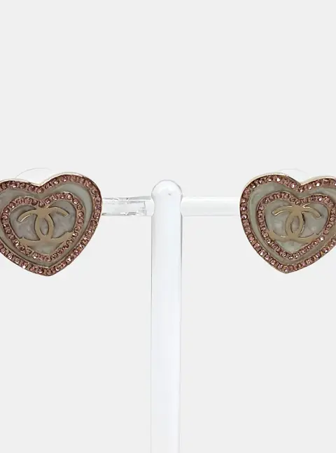 Chanel heart earrings