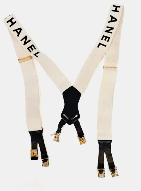 Chanel logo suspender belt